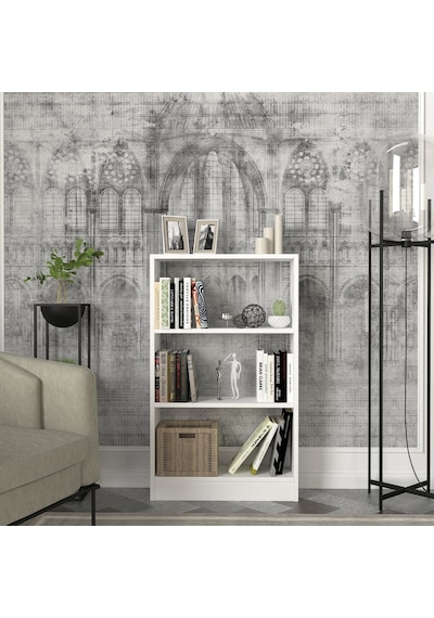 Dekorister Cella 3 Raflı Kitaplık Beyaz
