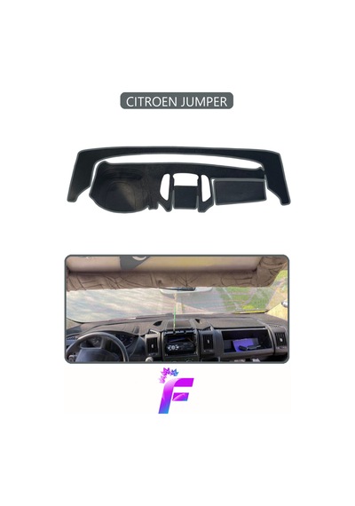 Cıtroen Jumper Uyumlu Torpido Örtüsü Hızlı Montaj Kaymaz Tasarım Tam Koruma Tam Uyum E2 Gri