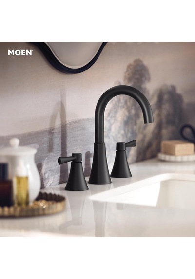 Moen Ronan Mat Siyah İki Kulplu Yaygın Modern Banyo Bataryası, Va Diğer