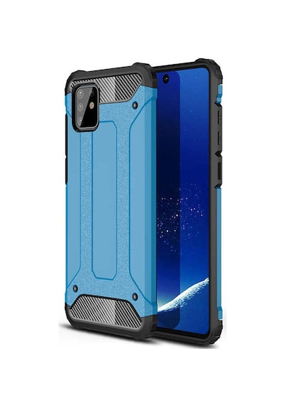 Ekılıf - Samsung Galaxy A81 Note 10 Lite Uyumlu Kılıf Çift Katman Zırh Tank Crash Military Kapak - Mavi