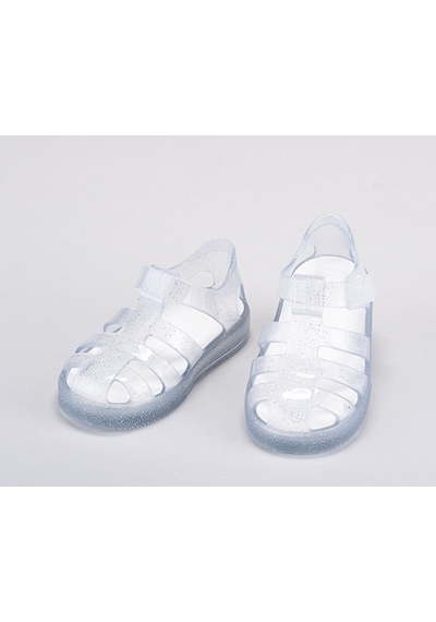 Igor S10265 Star Glitter 3004 Çocuk Simli Beyaz Sandalet 20 -27 Beyaz