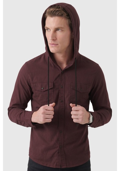 Deep Sea Deepsea Mürdüm Kapüşonlu Likralı Kot Gömlek Slim Fit Çıt Çıt Kapamalı Erkek Gömlek 2300396 Deep Sea Deepsea Mürdüm Kapüşonlu Likralı Kot Gömlek Slim Fit Çıt Çıt Kapamalı Erkek Gömlek 2300396