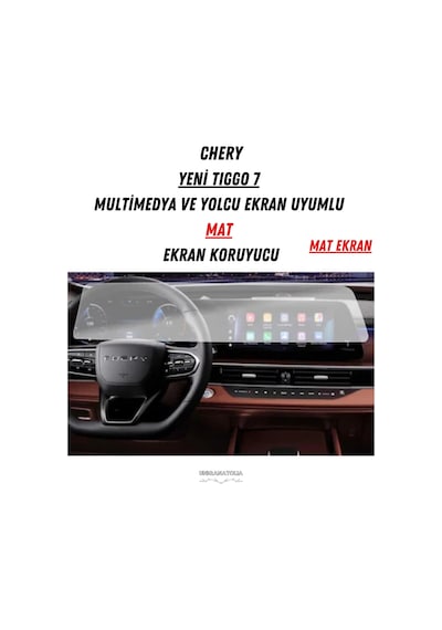 Chery Yeni Tıggo 7 Multimedya Ve Yolcu Ekran Uyumlu Mat Ekran Koruyucu