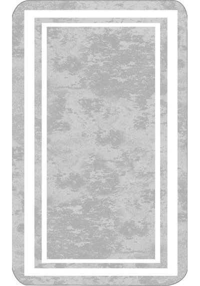 Rovigo Home Baskılı Kaymaz Taban 2 Li Banyo Paspas Takım Rvg5111-100X60-60X50 Gri