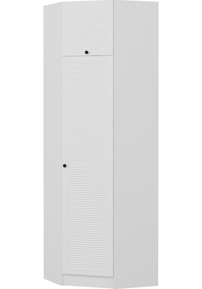 Minar Kale 1 Kapaklı Köşe Dolap Beyaz Mebran Panjur + Yüklük 210cm Beyaz