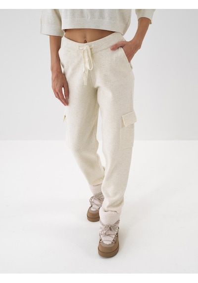 Xint Ekru Doğal Yün Dokulu Regular Fit Pantolon 851036