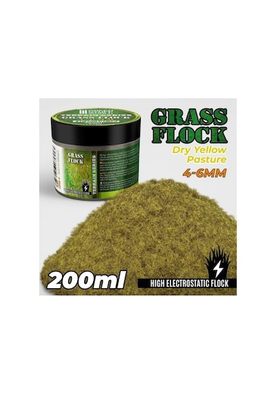 Static Grass Flock 4-6mm Dry Yellow Pasture 200ml Model Çim Malzemesi