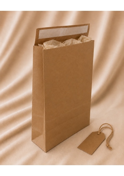 Yapışkan Bantlı Kraft Kese Kağıdı, Kraft Renk, 30x40x10 Cm - 24'lü Paket, Hediye Ve Kargo Zarfı