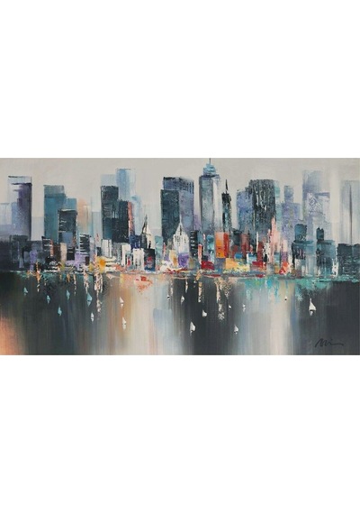 Bina Büyük Boy El Yapımı Yağlı Boya Tablo 117x70cm