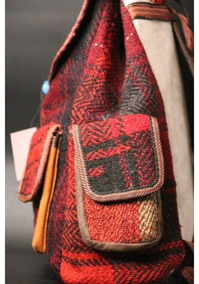 Pujiva Etnik 4cep Sırt Normal Dokuma Kilim Sırt Çanta En:35/boy:40 Cm Çok Renkli