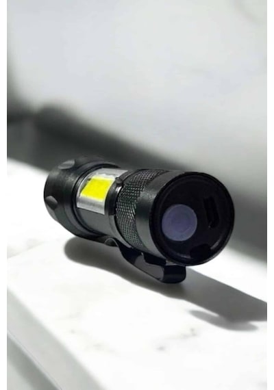 Şarjlı Metal Zoomlu El Feneri Işıldak Led Işık Taşınabilir El Lambası - Lisinya Diğer