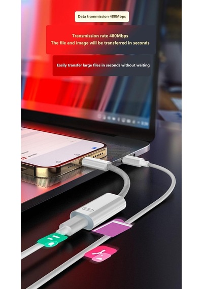 45w Type C To Lightning Kulaklık Dönüştürücü Hızlı Şarj İphone İpad Macbook Yuva Çevirici Müzik Dinleme Arama Otgklk