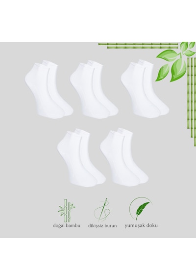 Kral Socks Erkek Patik Lacose Kabartma Desenli 5 Adet Bambu Dikişsiz Parfüm