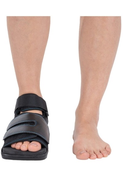 Halluks Valgus Ayakkabısı Taban Kısmı Kaydırmaz Kauçuk, Erken Mobilizasyona Yardımcı Olur. Siyah