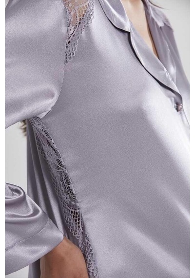 Pierre Cardin Royal Kadın Sırtı Dantel Saten Pijama Takımı 1438 001
