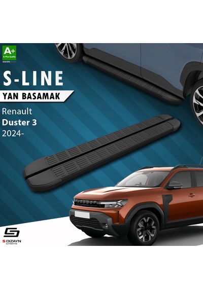 S-dizayn Renault Duster 3 S-line Siyah Yan Basamak 183 Cm 2024 Üzeri A+ Kalite