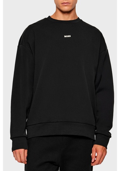 Boss Pamuklu Relaxed Fit Bisiklet Yaka Sweat 50558591002 Erkek Sweat 50558591 002 Siyah