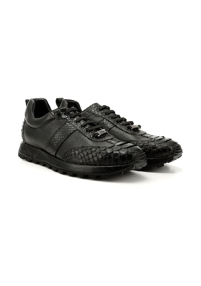 Gönderi(R) Erkek Siyah Piton Bağcıklı Hakiki Deri Comfort Sneaker Ddma73034490 Siyah