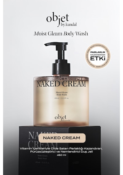 Pürüzsüzleştirici Nemlendirici Saten Bitişli Duş Jeli Kundal Moist Gleam Body Wash Naked Cream Çiçek