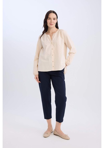 DeFacto Regular Fit Apaş Yaka Uzun Kollu Gömlek E0783AX25SPER230