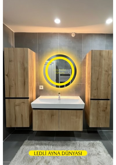 Ledliaynadünyası 60 Cm Günışığı Ledli Banyo Antre Makyaj Aynası Beyaz - Gümüş