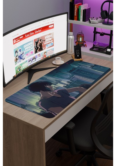 Ghost İn The Shell Dikişli Kauçuk Oyuncu Mousepad V4 - 90x40 Xxl Gaming Mouse Pad