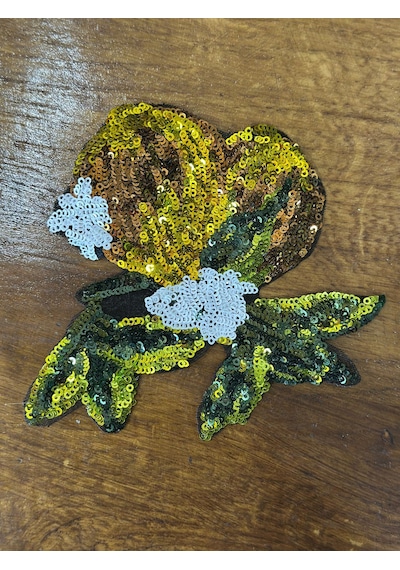 Pul Payetli Lomon Arma Dikiş Aplike 17x15 Cm