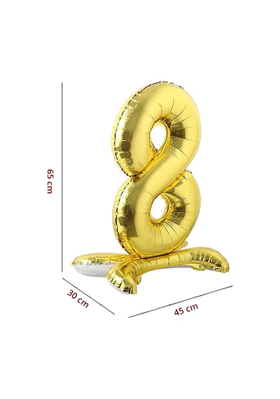 8 Rakam Ayaklı Folyo Balon. 65 CM - Altın
