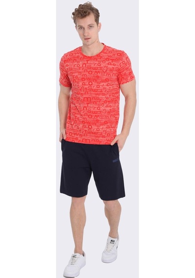 Maraton Sportswear Regular Erkek Bisiklet Yaka Kısa Kol Basic Kırmızı T-Shirt 20951-Kırmızı
