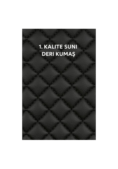 Suni Deri Oto Koltuk Minderi Silinebilir Leke Tutmaz Kapitone 2'li Siyah