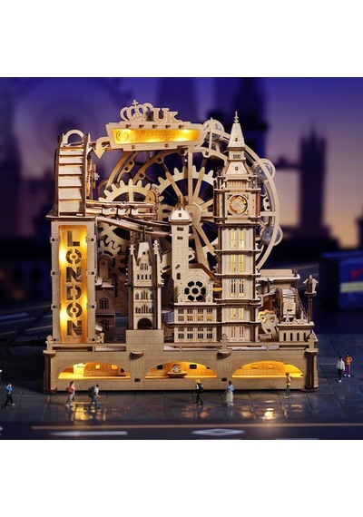 Rokr Egb01 Marble Travel London Marble Run Dıy Minyatür Maket Model Seti Ahşap 3d Wooden Puzzle 3d Model Kit Detaylı Dekoratif Hobi Seti Ahşap Maket