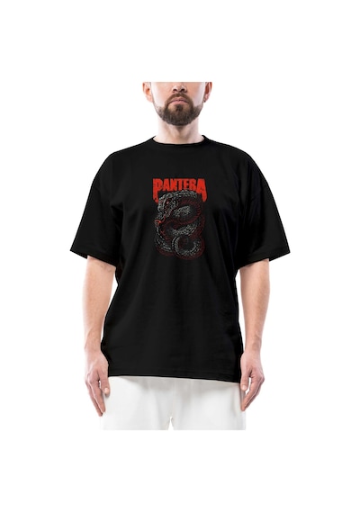 Pantera Snake Oversize Siyah Tişört
