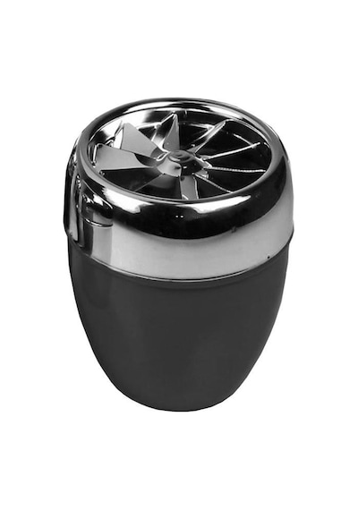 Bas-çevir Türbin Metal Hazneli Küllük Mat Siyah 9 CM
