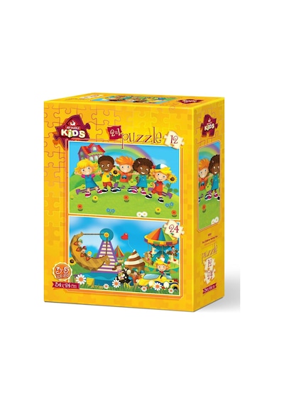 Art Çocuk Puzzle Eğlenen Çocuklar 12+24 Parça Puzzle