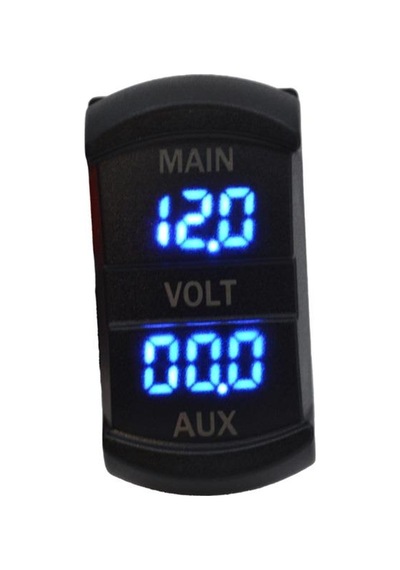 12v-24v Dijital Voltmetre Çift Ekran, Aynı Anda İki Ayrı Voltaj Anahtar Tipi Mavi Işık
