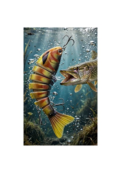 7 Parçalı Eklemli Swimbait 10 Cm 15 Gr Yüzüşlü 3d Gözlü Sarı Turuncu At Çek Avcı Balık Yemi