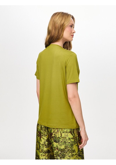 Faik Sönmez V Yaka Kısa Kol T-shirt W27tsh001 Bw27tsh001196 Matcha