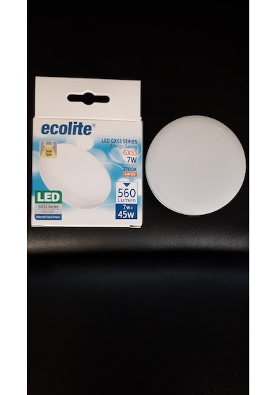 Ecolite 7W Gx53 Led Ampul G.Işığı Sarı Işık