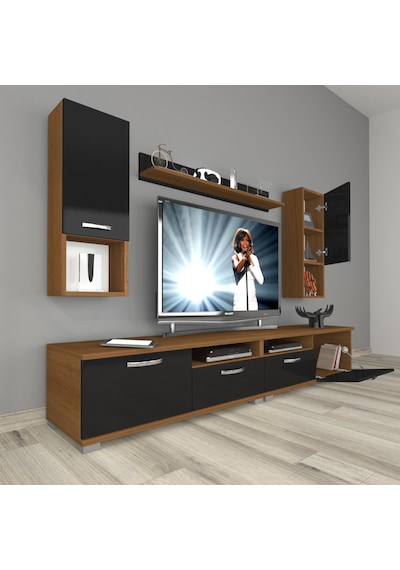 Decoraktiv Eko 5200da Slm Tv Ünitesi Tv Sehpası Ceviz - Siyah