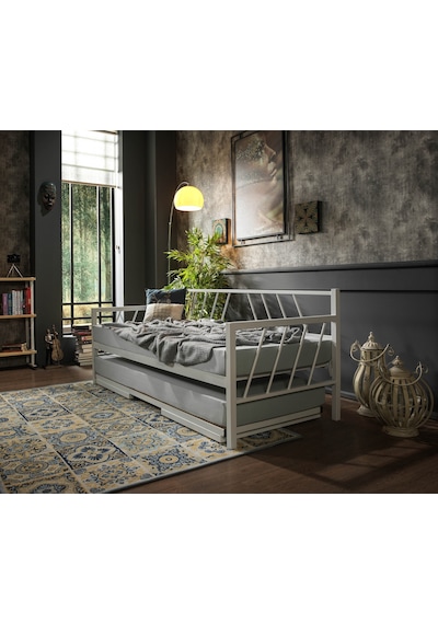 Bedliga Glory Yavrulu Daybed Tek-Çift Kişilik Metal Karyola Beyaz
