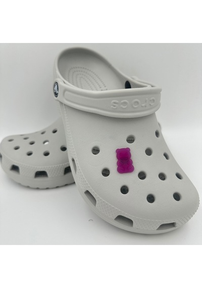 Crocs Terlik Süsü Ve Aksesuarı , Çanta Süsü Jibbitz Hribo Ayıcık Şeffaf Alt 02 Görsel Figür Aksesuar Mürdüm