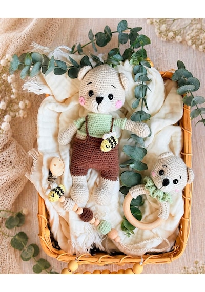 Amigurumi Arılı Ayıcık 3lü Set Unisex