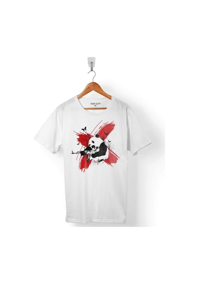Panda Bear Shoot Savaşcı Kung Fu Kungfu Erkek Tişört 001