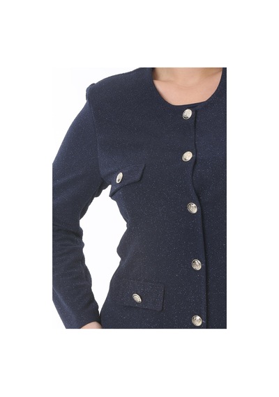 Ladies First Büyük Beden 3836 Lacivert Tek Ceket 001