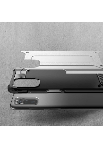 Noktaks - Xiaomi Redmi Note 10s Uyumlu - Kılıf Çift Katman Zırh Tank Crash Military Kapak - Gold