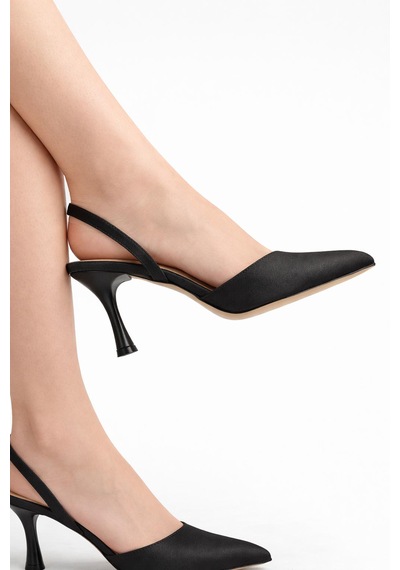 Tual Shoes Kadın Siyah Topuklu Ayakkabı Siyah Mat