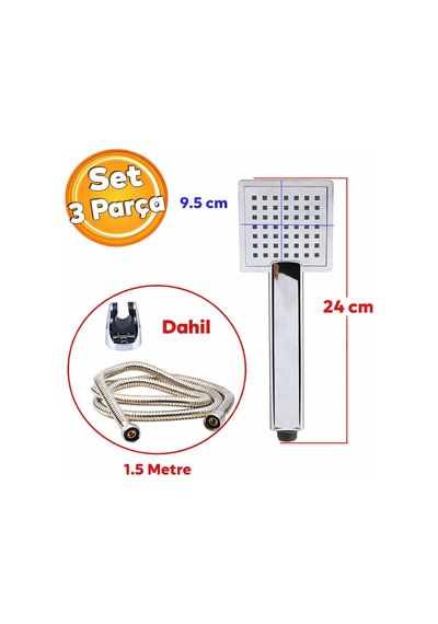 Banyo Duş Başlığı Set Krom Şık Tasarım Moder Tasarım Gri Eva Diğer