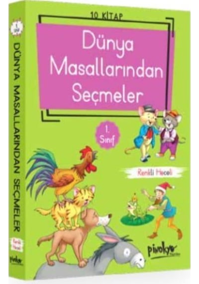 Pinokyo 1. Sınıf Dünya Masallarından Seçmeler 10 Kitap Set Heceli