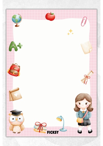 A5 Çocuk Bloknot Çizgisiz Defter - 50 Yaprak - Memopad - Notepad - Not Defteri - Not Kağıdı Pembe Pembe
