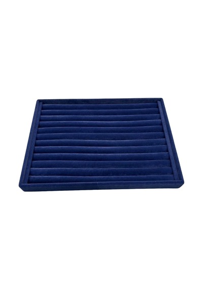 Yerli Üretim Büyük Boy Süet Kumaş Lacivert Renk 34 Cm / 24 Cm Sosisli Yüzük Sergileme Standı Çok Renkli